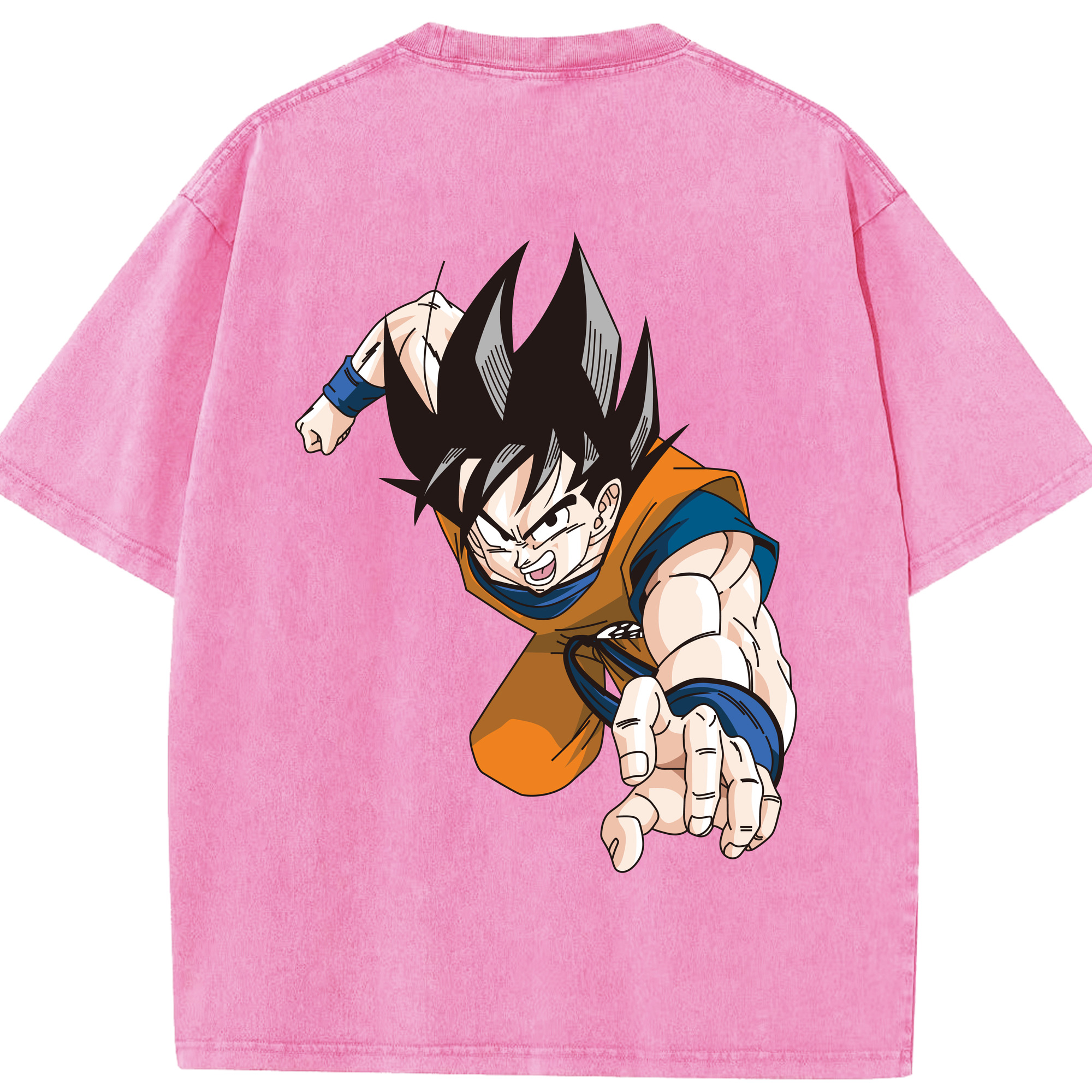 （画像用） ドラゴンボール 孫悟空（そん ごくう）Son Goku カカロット DRAGON BALL Kakarotto 綿100% ヴィンテージ風 半袖Tシャツ（背面プリント）